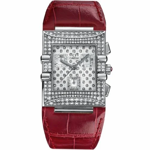 Omega Constellation Quadra Quartz 28 Chronograph Stainless Steel - Diamond / White / Strap 1845.87.31 (18458731)